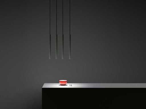 8 x Solo Tube Slim Design Pendellampe Schwarz
